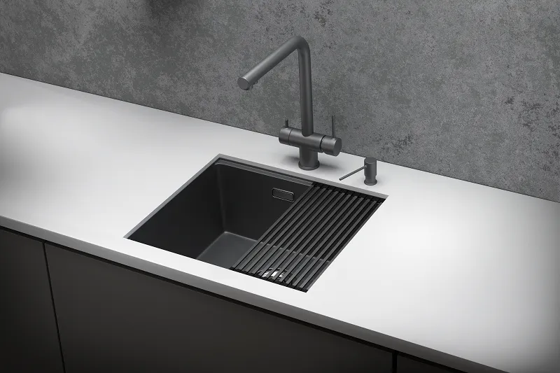 KS-5045U, ГРАФИТ МАТОВЫЙ, стальная кухонная мойка KITCHEN SPACE