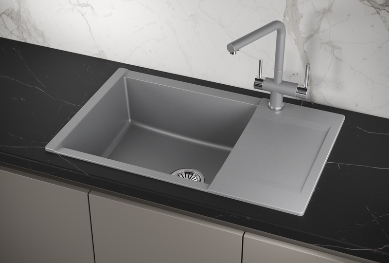 ES-7807, АЛЮМИНИУМ, кухонная мойка, кварц, ESTETICA