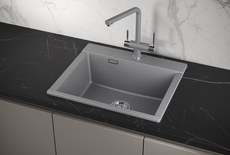 ES-5804, АЛЮМИНИУМ, кухонная мойка, кварц, ESTETICA