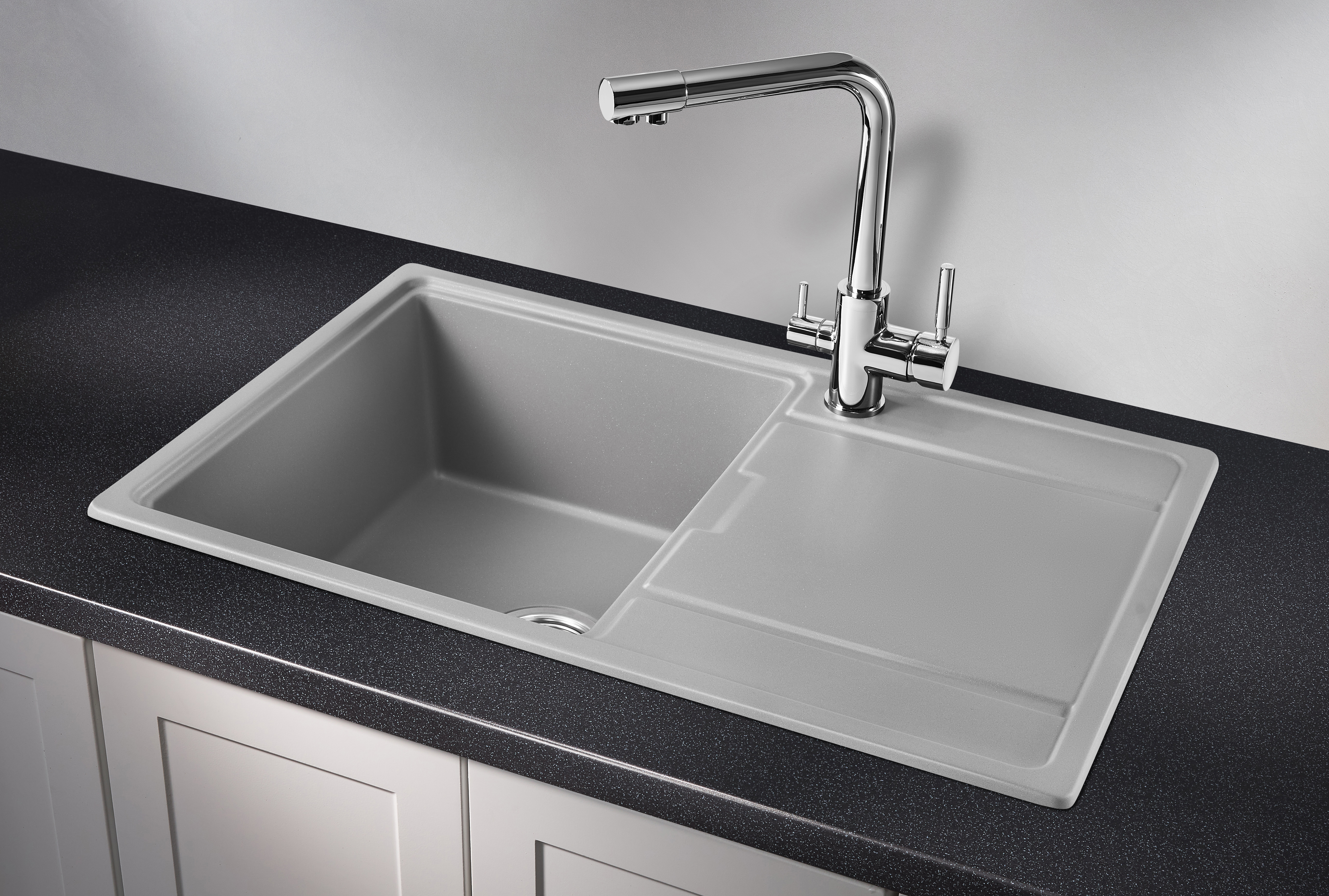 7804, АЛЮМИНИУМ, кухонная мойка, кварц