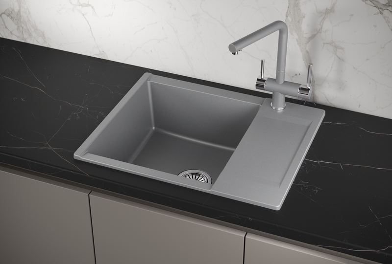 ES-6202, АЛЮМИНИУМ, кухонная мойка, кварц, ESTETICA