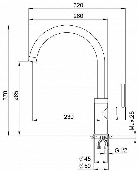 2125, СЛАНЕЦ, СМЕСИТЕЛЬ КУХОННЫЙ