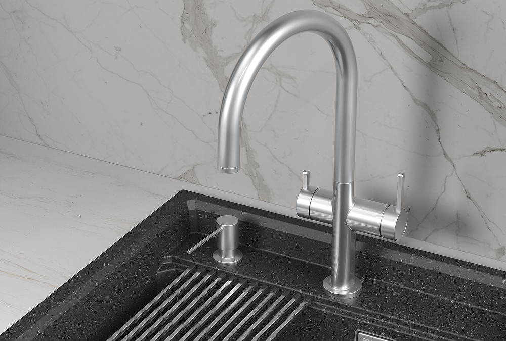 KS-8274, НЕРЖ, СМЕСИТЕЛЬ КУХОННЫЙ KITCHEN SPACE