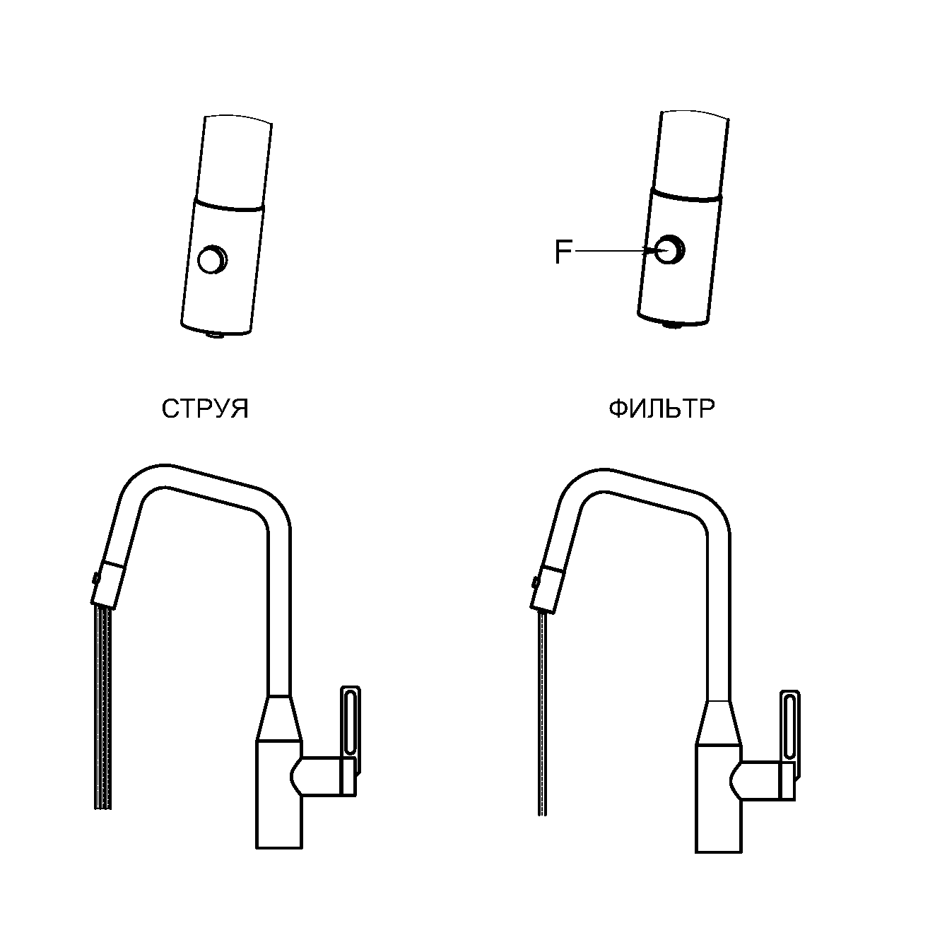 GR-8171, АЛЮМИНИУМ, СМЕСИТЕЛЬ КУХОННЫЙ С ВЫДВИЖНЫМ ИЗЛИВОМ