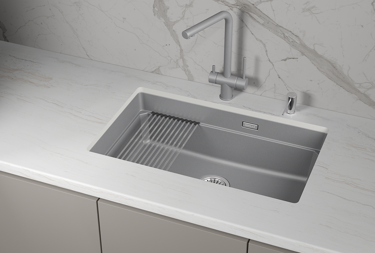 KS-7303iU, АЛЮМИНИУМ, кухонная мойка, кварц