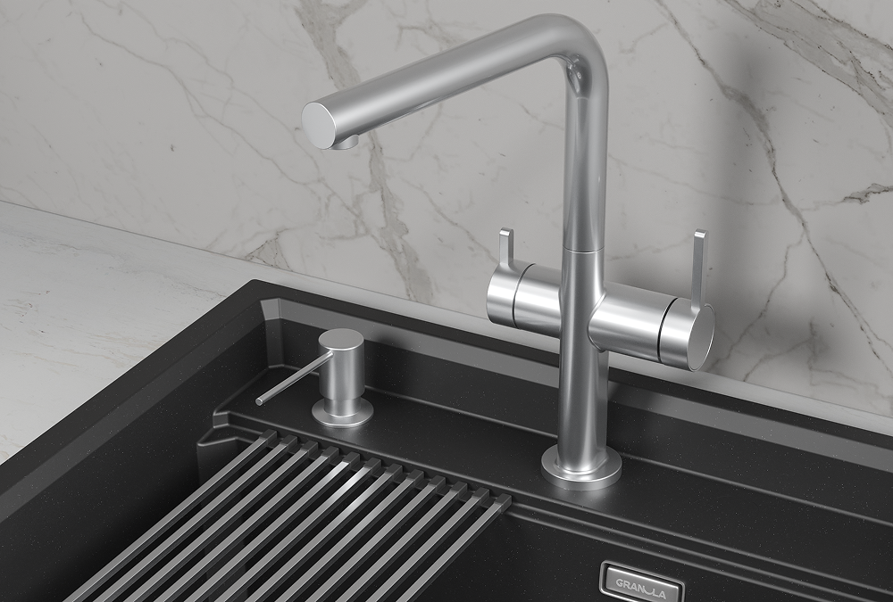 KS-8276, НЕРЖ, СМЕСИТЕЛЬ КУХОННЫЙ KITCHEN SPACE