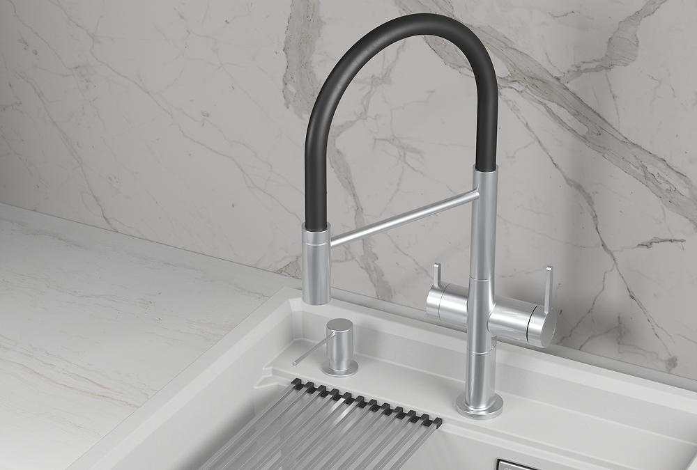 KS-8277, НЕРЖ, СМЕСИТЕЛЬ КУХОННЫЙ KITCHEN SPACE