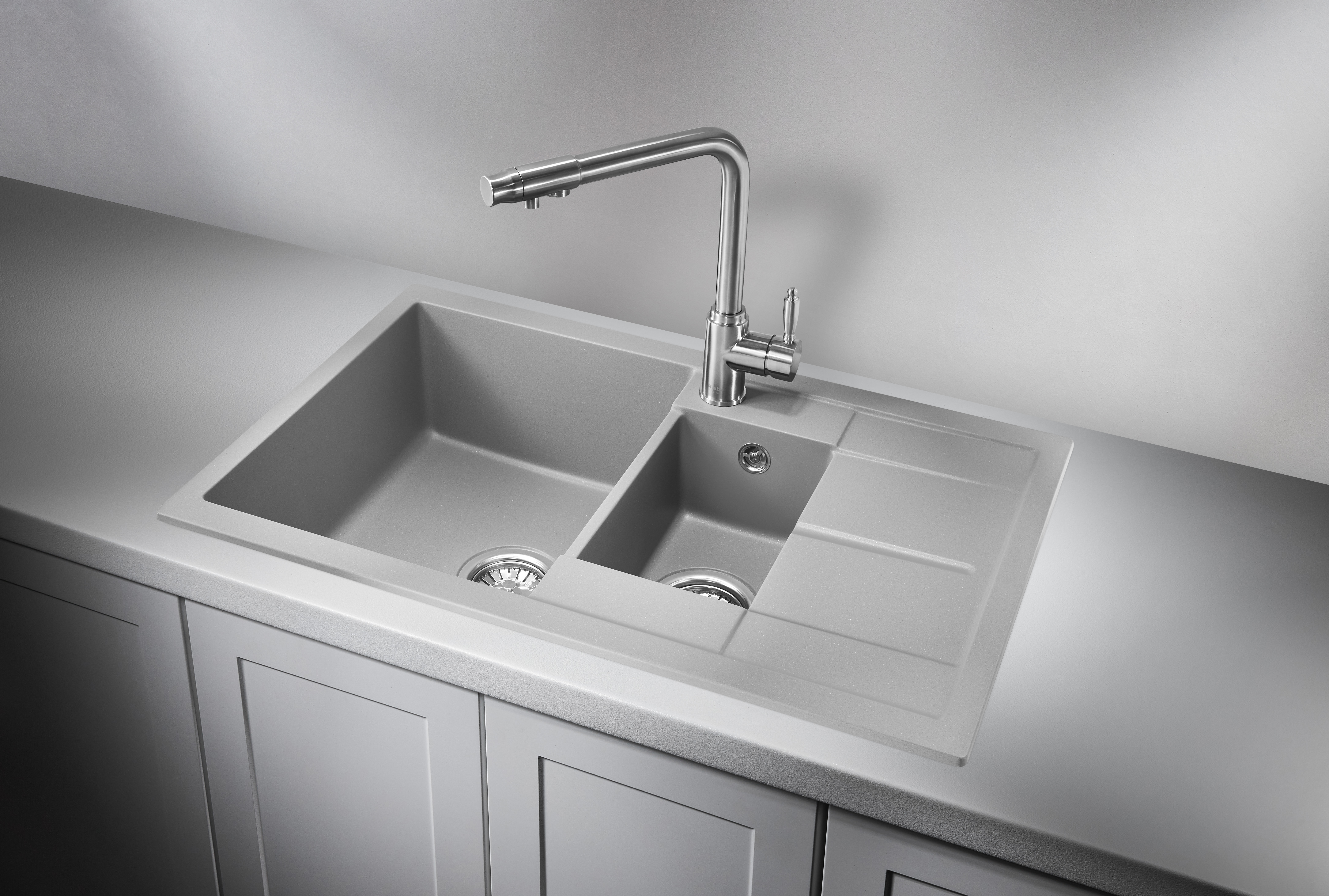 7802, АЛЮМИНИУМ, кухонная мойка, кварц