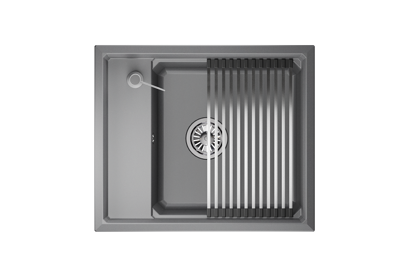 KS-6004, АЛЮМИНИУМ, кухонная мойка, кварц
